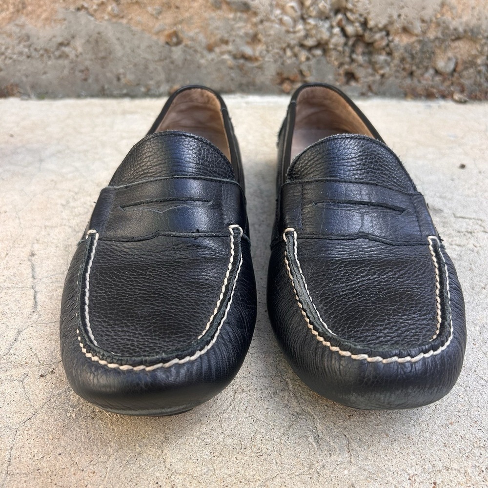 Polo Ralph Lauren Penny Driving Loafers Telly II Black Leather SlipOn Size 8.5 D
